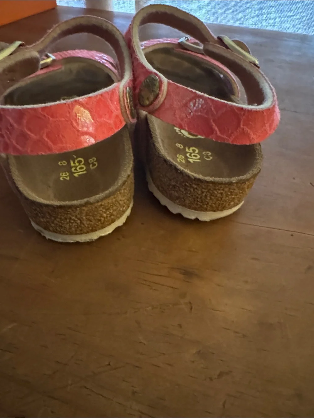 Birkenstock Kids Pink Iridescent Snake-Print Adjustable Sandals